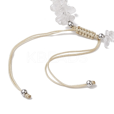 Natural Quartz Crystal Chip Nylon Braided Beaded Bracelet Making AJEW-JB01296-09-1