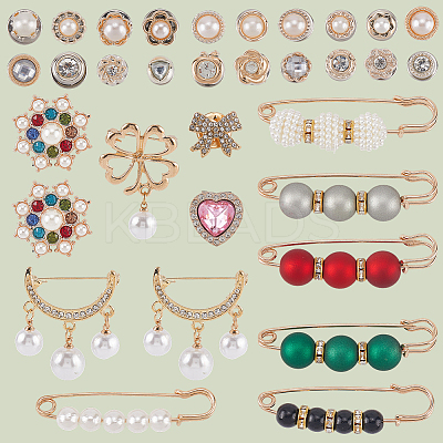 Alloy Safety Pin Brooch AJEW-SP0002-10-1