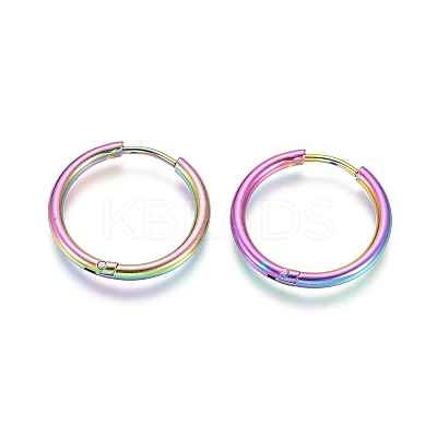 Ion Plating(IP) 304 Stainless Steel Huggie Hoop Earrings LS-EJEW-F111A-20mm-Y-1