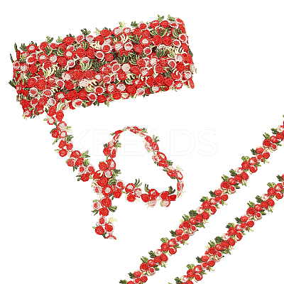 Flower Polyester Jacquard Ribbon FABR-PW0001-248B-1