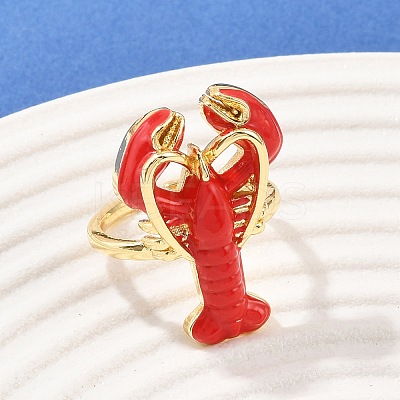 Brass Enamel Adjustable Cuff Rings LS-RJEW-C145-02A-G-1