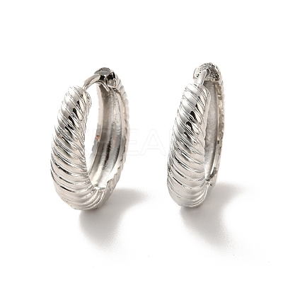 Long-Lasting Plated Brass Hoop Earrings EJEW-K093-13P-1