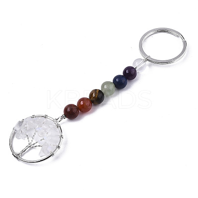 Opalite Chips Chakra Keychain G-N0326-004H-1