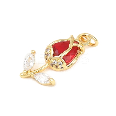 Brass Micro Pave Clear Cubic Zirconia Pendants X-KK-F931-13G-03-1