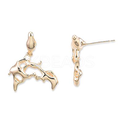 Brass Twist Dangle Stud Earrings for Women EJEW-N012-49LG-1
