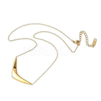 304 Stainless Steel V Shaped Pendant Necklaces for Women LS-NJEW-Z086-01G-1