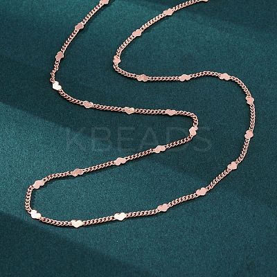 Brass Curb Chains Necklaces for Women NJEW-D302-07RG-1