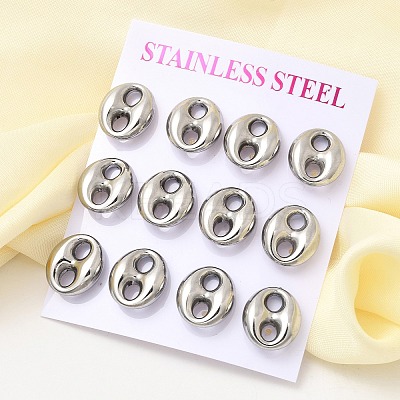 6 Pairs 304 Stainless Steel Stud Earrings EJEW-P340-02P-1