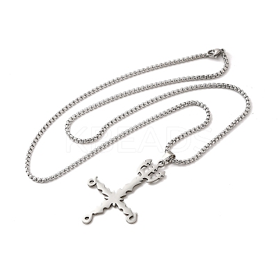 Non-Tarnish Cross Pendant Necklaces LS-NJEW-C044-04P-1