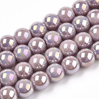 Electroplate Opaque Glass Beads Strands LS-GLAA-T032-P10mm-AB07-1