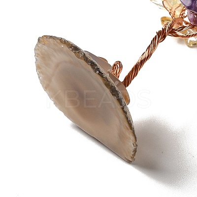 Natural Citrine & Amethyst & Quartz Crystal Chips Tree Display Decorations DJEW-C003-01D-1