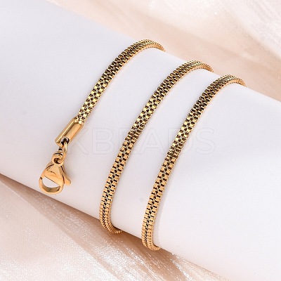 2.5MM 304 Stainless Steel Double Box Chain Necklaces NJEW-Q013-05G-1