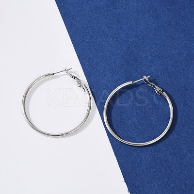 Tarnish Resistant 201 Stainless Steel Hoop Earrings EJEW-F188-24P-B-1