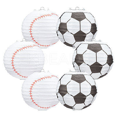 Football-shaped Paper Lantern Set DIY-WH0259-39-1