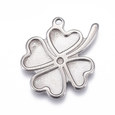 304 Stainless Steel Pendant Cabochon Settings For Enamel STAS-P245-11P-1