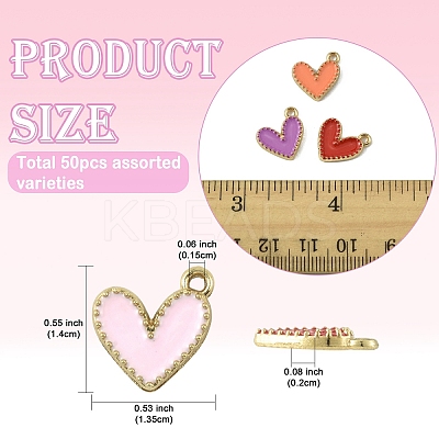 50Pcs Alloy Enamel Charms ENAM-YW0006-37-1