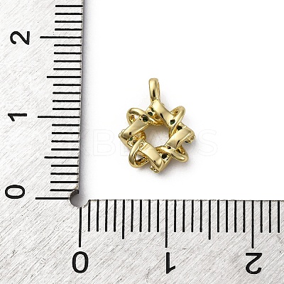 Brass Micro Pave Cubic Zirconia Charms KK-Q070-01F-G-1