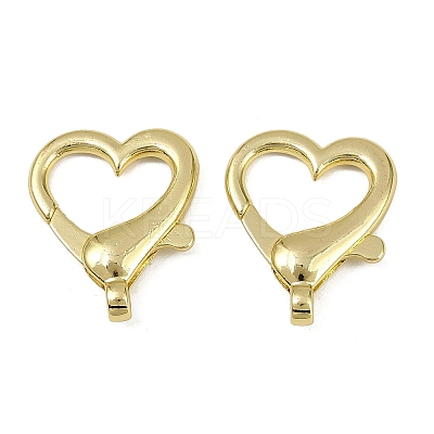 Heart Brass Lobster Claw Clasps KK-I358-018G-1