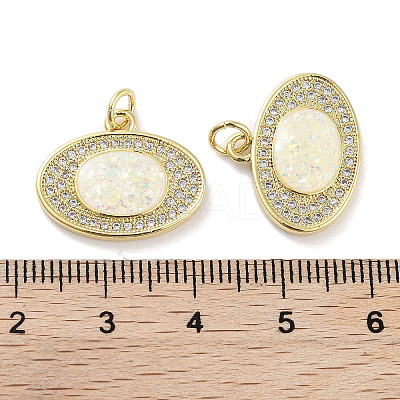 Brass Micro Pave Clear Cubic Zirconia Pendants KK-L213-035G-1