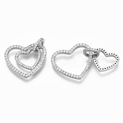 Brass Micro Pave Cubic Zirconia Pendants ZIRC-S061-165P-NF-1