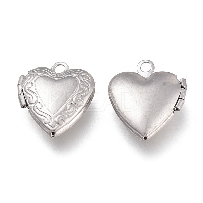 Non-Tarnish 316 Stainless Steel Locket Pendants STAS-Z010-03B-1