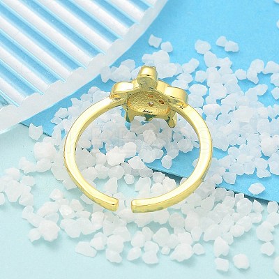 304 Stainless Steel Open Cuff Finger Rings for Women RJEW-B109-07G-01-1