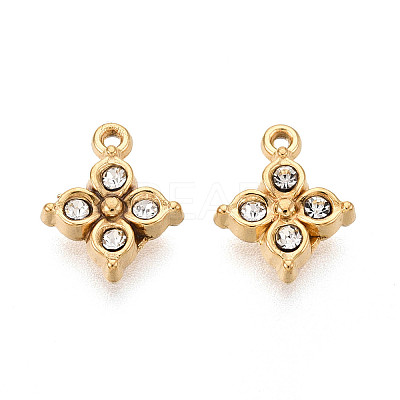304 Stainless Steel Rhinestone Charms STAS-N110-41G-1