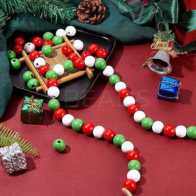 300Pcs 3 Colors Painted Natural Wood Beads WOOD-SZ0001-05-1