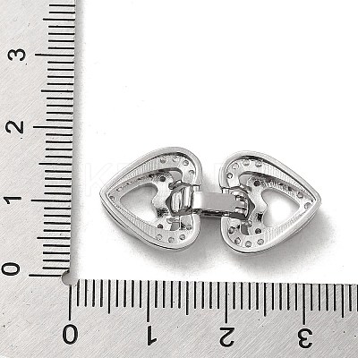 Brass Micro Pave Cubic Zirconia Fold Over Clasps KK-H455-53P-01-1