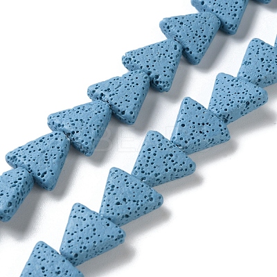 Triangle Dyed Natural Lava Rock Beads Strands G-O126-04A-07-1