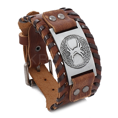 Imitation Leather Braided Bracelets PW-WG59966-01-1