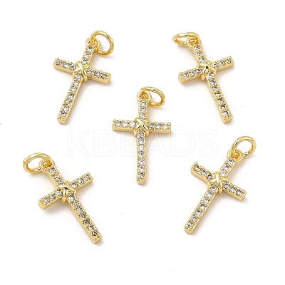 Brass Micro Pave Cubic Zirconia Pendants KK-E068-VB252-1