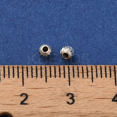 925 Sterling Silver Corrugated Round Spacer Beads LS-STER-K178-02D-S-1