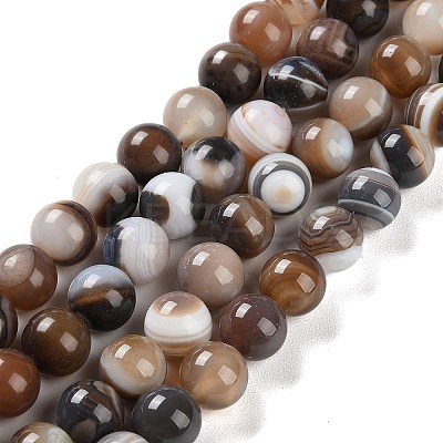Natural Striped Agate/Banded Agate Beads Strands G-Z060-A01-C14-1