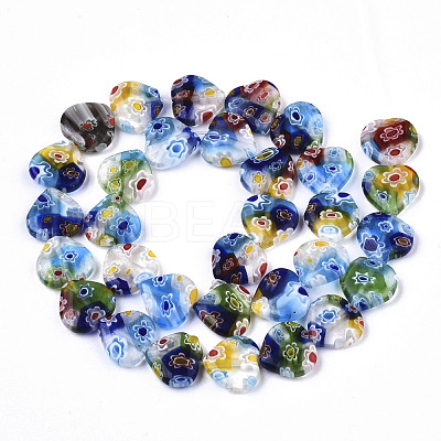 Handmade Millefiori Lampwork Beads Strands LAMP-N023-001H-1