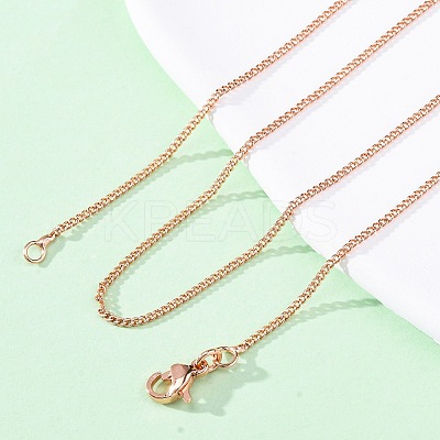 Brass Curb Chains Necklaces for Women NJEW-D302-73RG-1