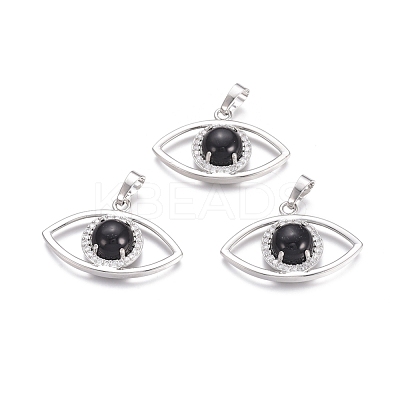 Natural Dyed & Heated Black Agate Pendants G-L512-H13-1