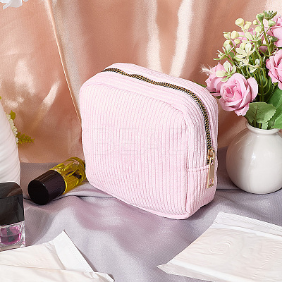 Corduroy Cloth Cosmetic Zipper Bags AJEW-WH20017-50B-1