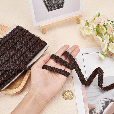Imitation Leather Braided Lace Ribbon WL-WH0003-02-1