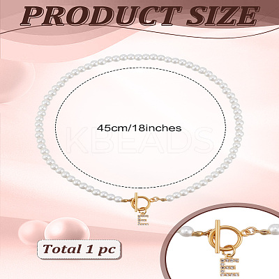 1Pc Brass Clear Cubic Zirconia Letter Pendant Necklaces NJEW-LP0001-32E-1