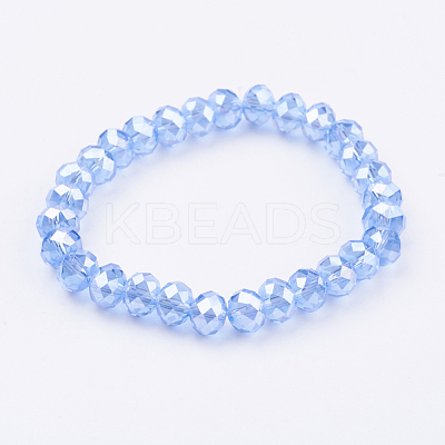 Glass Beads Stretch Bracelets GLAA-K018-01B-1
