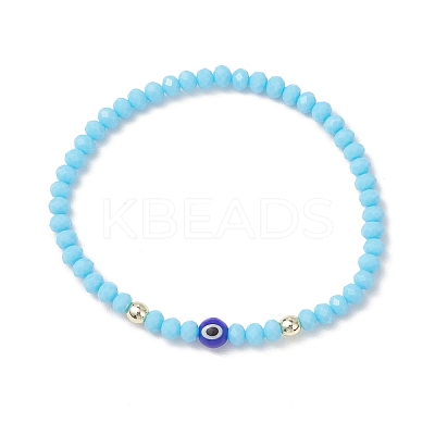 Glass & Lampwork Beaded Stretch Bracelets for Women BJEW-JB13226-1