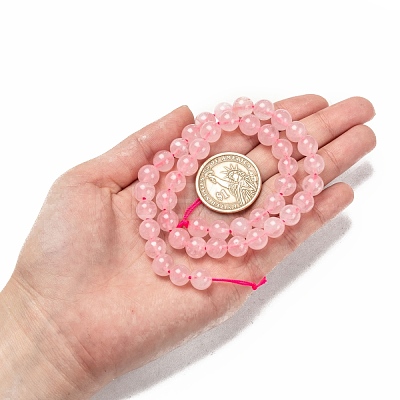 Natural Rose Quartz Beads Strands G-L104-8mm-01-1