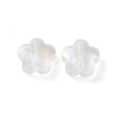 Transparent Electroplate Glass Beads GLAA-D016-17G-1