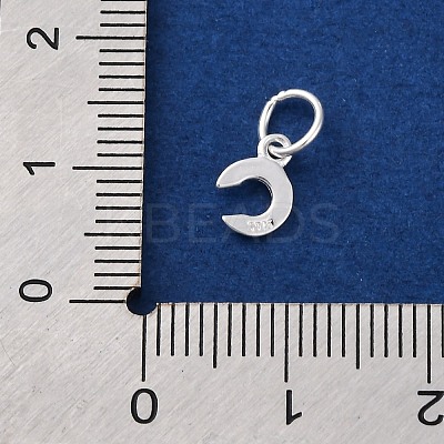 925 Sterling Silver Letter Charms STER-C012-01S-C-1