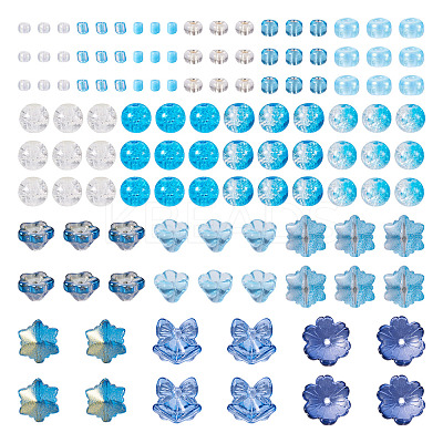 Transparent Spray Paint & Baking Paint Crackle Glass Beads GLAA-TA0003-45-1