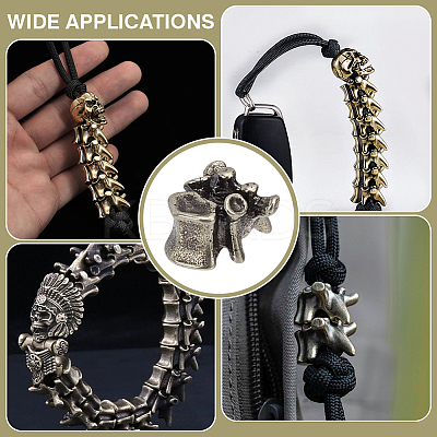 4Pcs Outdoor EDC Tool Brass Parachute Rope European Beads FIND-FG0003-74AS-1