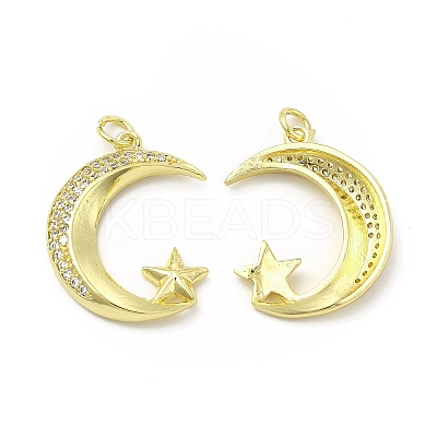 Brass Micro Pave Cubic Zirconia Pendants KK-E068-VB109-1