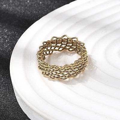 5Pcs 304 Stainless Steel Open Cuff Rings for Women RJEW-K313-02G-1