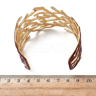 304 Stainless Steel Enamel Cuff Bangles for Women LS-BJEW-F518-03D-G-1
